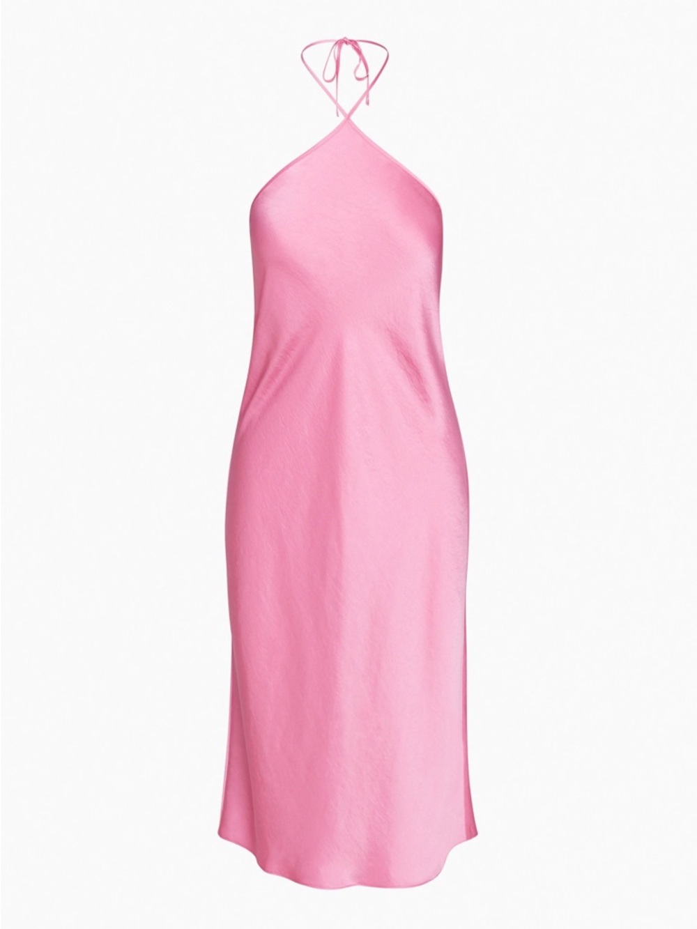 Wilfred Nightwood Pink Halter Satin Midi Dress